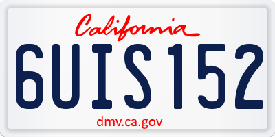 CA license plate 6UIS152