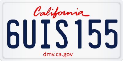 CA license plate 6UIS155