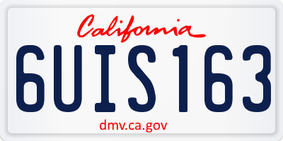 CA license plate 6UIS163