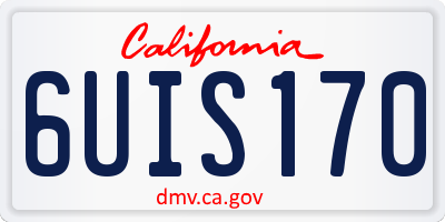 CA license plate 6UIS170