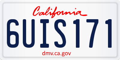 CA license plate 6UIS171