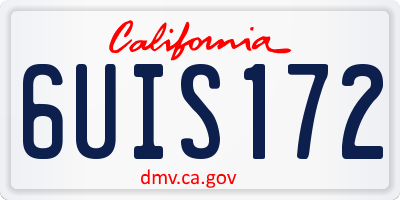CA license plate 6UIS172