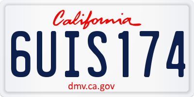 CA license plate 6UIS174