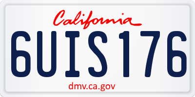 CA license plate 6UIS176