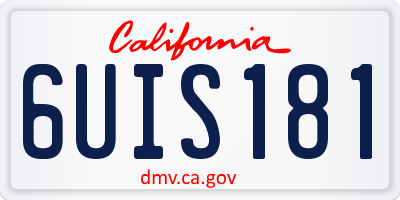 CA license plate 6UIS181