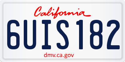 CA license plate 6UIS182