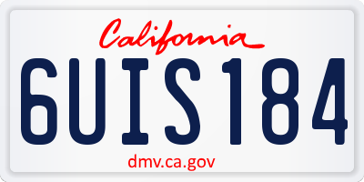 CA license plate 6UIS184