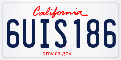 CA license plate 6UIS186