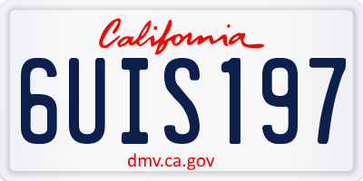 CA license plate 6UIS197