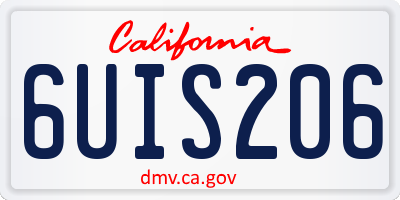 CA license plate 6UIS206