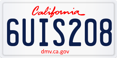 CA license plate 6UIS208