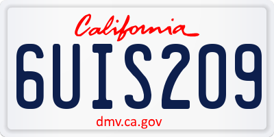 CA license plate 6UIS209