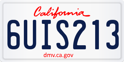 CA license plate 6UIS213