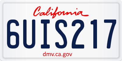 CA license plate 6UIS217