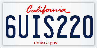 CA license plate 6UIS220