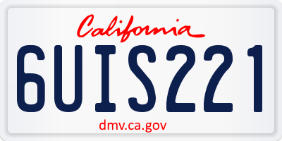 CA license plate 6UIS221