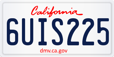 CA license plate 6UIS225