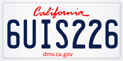 CA license plate 6UIS226