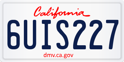 CA license plate 6UIS227