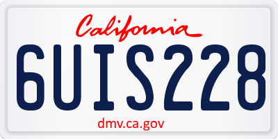 CA license plate 6UIS228