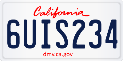 CA license plate 6UIS234