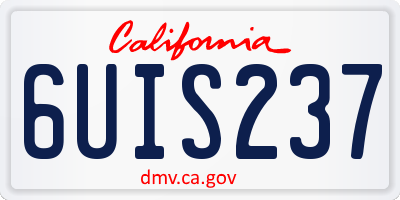 CA license plate 6UIS237