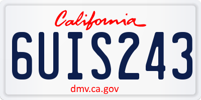 CA license plate 6UIS243