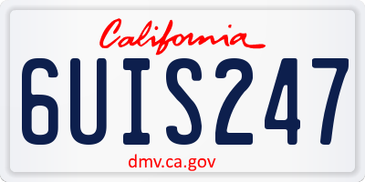 CA license plate 6UIS247