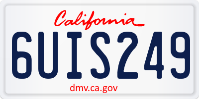 CA license plate 6UIS249
