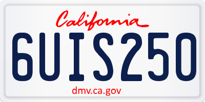 CA license plate 6UIS250