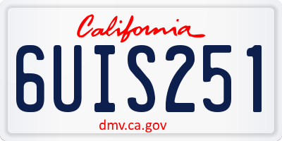 CA license plate 6UIS251