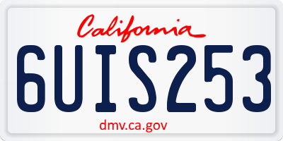 CA license plate 6UIS253
