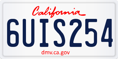 CA license plate 6UIS254