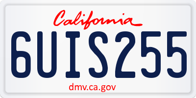 CA license plate 6UIS255