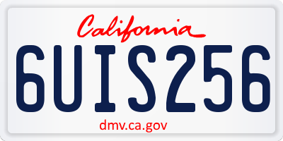 CA license plate 6UIS256