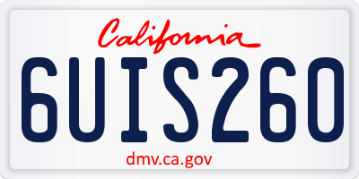 CA license plate 6UIS260