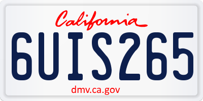 CA license plate 6UIS265
