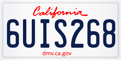 CA license plate 6UIS268