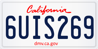 CA license plate 6UIS269