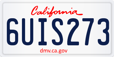 CA license plate 6UIS273
