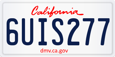 CA license plate 6UIS277
