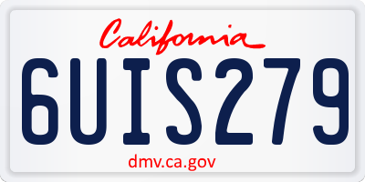 CA license plate 6UIS279