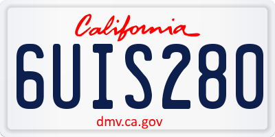 CA license plate 6UIS280
