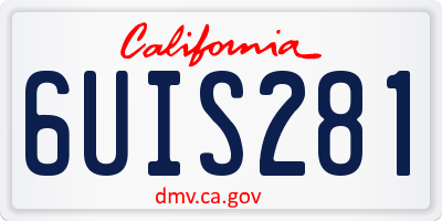 CA license plate 6UIS281