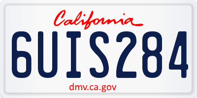 CA license plate 6UIS284