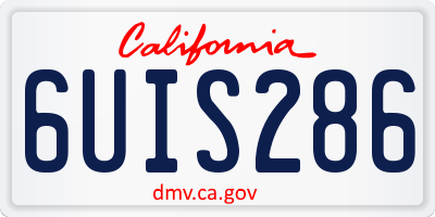 CA license plate 6UIS286