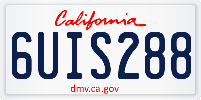CA license plate 6UIS288