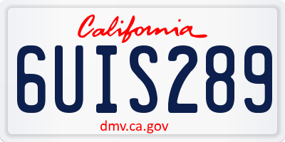 CA license plate 6UIS289