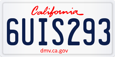CA license plate 6UIS293