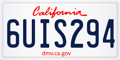CA license plate 6UIS294